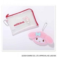 預購 日本直送 MY MELODY MILKFED. 蓬鬆MY MELODY樣化妝包·透明包2件套