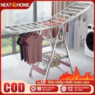 Smart foldable outdoor clothes drying rack with sturdy thick tube frame for convenient drying of bla