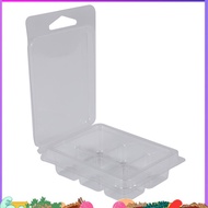 100 Packs Wax Melt Clamshells Molds Square, 6 Cavity Clear Plastic Cube Tray for Candle-Making & Soa