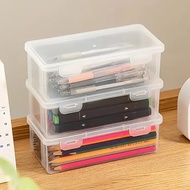 Large Clear Storage Box Transparent Pencil Case Sketch Pencil Stationery Holder Stackable Art Tools 