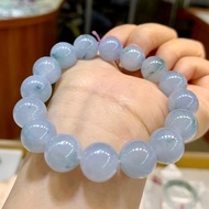 天然翡翠 緬甸 A玉 玉珠 玉鏈 手鏈 • 冰種紫藍飄花翡翠手串