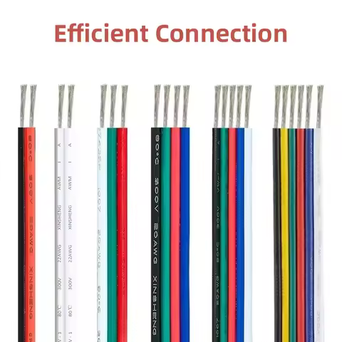 18 20 22 AWG LED Strip Wire 2/3/4/5/6pin 5V 12V Extension Electric Cable For WS2812B 5050 RGB RGBWW 