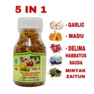 200 Kapsul 5 in 1 HABBATUSSAUDA+MIYAK ZAITUN+MADU YEMEN+GARLIC+DELIMA