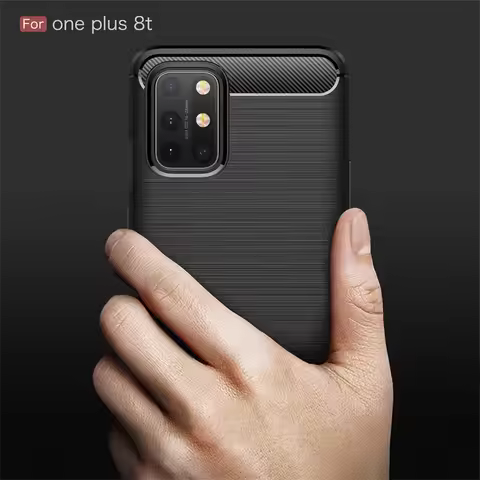 Oneplus 8T KB2001 KB2000 Case Carbon Fiber Skin Soft Silicone TPU Back Cover Phone Case For Oneplus 