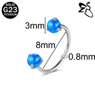 1 Pc G23 Titanium Nose Ring 20G Nose Piercing Crystal Septum Ring Lobe Earring Titanium Horns Nostri