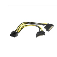 Dual 2 x 15pin 15 pin SATA Male To PCIe 8Pin 8 pin Male Graphic Card Power Cable