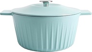 Martha Stewart Eastholm 5 QT Enamel Cast Iron Dutch Oven, Martha Blue