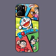 DJ-19 Doraemon Casing GLASS soft frame black VIVO iQOO Y16 Z9X Y17S Y15S Y15A Y56 Y36i Y01 Y36 U5X Y