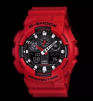 *COM Shop*นาฬิกาข้อมือแฟชั่น   รุ่น -100- หน้าปัดสีแดง ขนาด 45mm  กันน้ำ 50M พร้อมกล่องครบชุด