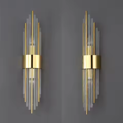 Indoor Home Decor Luxury Sconce Light Iron Base Glass Tube Lampshade Wall Lamps G9 Bulbs Up Down Hot