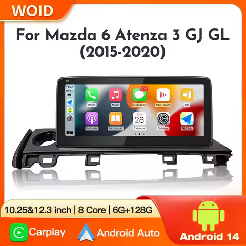 Carplay Android 14 Car Radio Screen GPS For Mazda 6 Atenza 3 GJ GL 2015 - 2020 Auto Navigation Multi