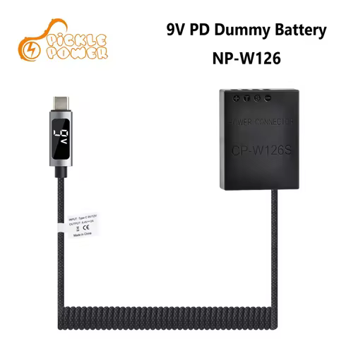 NP-W126 9V PD Dummy Battery, CP-W126S DC Power Adapter Type-C For Fujifilm X-A1 X-A2 X-E2 X-Pro1 X-T