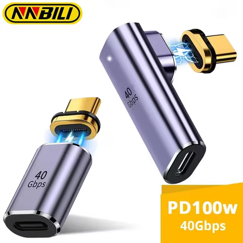 NNBILI 100W Thunderbolt3 Magnetic Adapter USB C To Type C 40Gbps Fast Charging Magnet Converter Cabl
