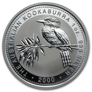 2000 Perth Mint Australia Kookaburra 1 oz .999 Silver Coin BU 1oz