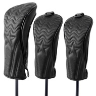 New Black Premium Quality Golf Wood Club Headcover Driver Fairway Wood Hybrid Head Cover Mallet Blade Putter Cover for Ping Taylormade Callaway Cobra