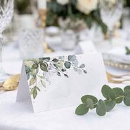 1/10/20pcs-3.54 Inches*3.93 Inches Olive Leaf Wedding Place Cards, Elegant Watercolor Olive Leaf Wed