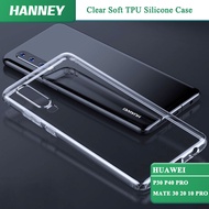 HANNEY For Huawei P30 P40 P50 P60 Pro Mate 50 40 30 20 10 Pro Phone Case Crystal Clear Shock Absorption Casing Soft TPU Silicone Anti Scratch Transparent Back Cover CR-00