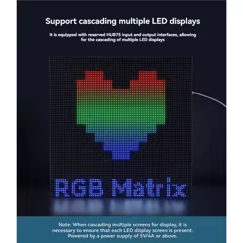 N75R-P4 LED Matrix Panel 80X40 Pixels RGB Full-Color Display Module 1/20 Scan HUB75 Interface For DI