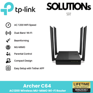 TP-Link ⚡️เร้าเตอร์ไวไฟ 5⚡️Archer C64 AC1200 Wireless MU-MIMO WiFi Router 4 เสาภายนอก พร้อม Beamform
