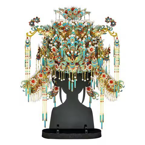 Piececool Kingfisher Phoneix Tiara Assembly Model Kits Chinese Phoenix Coronet DIY Set for Home Coll