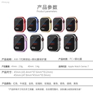 Suitable for Apple AppleWatch1-8 protective case PC diamond tempered film electroplating iwatch protective case