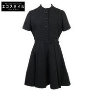 Christian Dior [成色極佳/國內正品] 421R66A1761 羊毛棉混紡繫帶短款粗花呢連身裙，38碼 [二手]