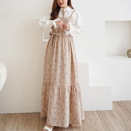 [ Luluna ] Haeyo Maxi Dress Korea | Baju Muslim Motif Bunga