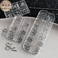 Better 30/60PCS/Box Metal Retro Circle Nails Art Charms 3D Punk Style ck White Nail Parts Nail Decor