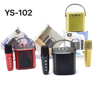 ลำโพงบลูทูธ YS-102 ขนาดเล็ก คาราโอเกะ ไมโครโฟนProfessional 1ตัว ปรับโทนเสียงได้ มีหูหิ้วพกพา