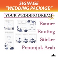 Set Murah Jimat Banner Bunting Perkahwinan | Petunjuk Arah | Sticker | Banner | Bunting