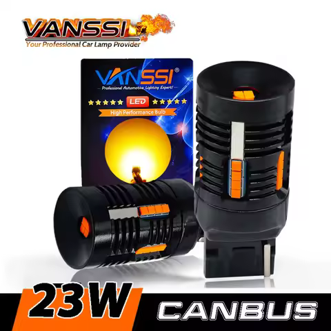 VANSSI T20 WY21W 7440 LED Bulbs Amber Built in Resistor Anti Hyper Flashing 1156 Ba15s P21W Bau15s P