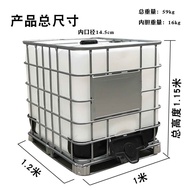 Tong Tan IBC Gred Makanan Tebal 1000 Liter Tong Plastik 1 Tan Bekas Rangka Besi Forklift Pengangkuta