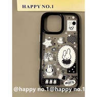 miffy plushie miffy Sidos Cute Black Star Miffy Rabbit iPhone Case - Shock-resistant Design