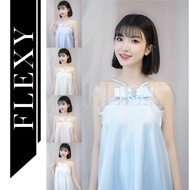 Pastel neck chiffon dress with stone bow tie - silk chiffon material, summer dress - FLEXY design