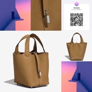 價錢喺📞: 6659.9655 或 http://www.nnnkieee.com 網站  ▶️ Hermes 全新🆕🌟✨Hermès Picotin 18 餅乾色TC皮・銀扣✨🌟