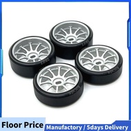 4Pcs Hard Plastic Drift Tire Tyre Metal Wheel Rim for  284131 K969 K989 P929 Mini-Z 1/28 RC Car Upgr