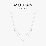 Water Drop Style Accessories for Women with Moissanite Design inss925Double Layer Collarbone Chain M