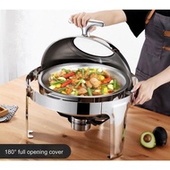 47cm Stainless Steel Round Roll Top Chafing Dish 721 Buffet Set Catering Set Bekas Lauk Food Pan Dom