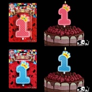 LILIN Number 1 Candles 1st Birthday Pink Candles / Jumbobiru