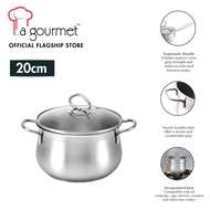 La gourmet Classic 20cm Stainless Steel Casserole with Glass Lid