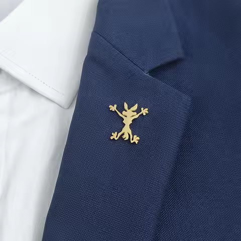 Watty original design cute little bunny stainless steel animal brooch, suit lapel pin men wedding ba