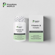 วิตามินบีรวม x 1 ขวด ฟาร์มาเวิลด์ Vitamin B Complex Pharma World Vitamin B1 B2 B3 B5 B6 B7 B9 B12 วิตามิน บี1 บี2 บี3 บี5 บี6 บี7 บี9 บี12 มัลติวิตามินบี