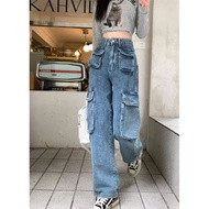 baggy jeans men y2k y2k jeans American Hip-Hop Trendy Women's High-Waist Skinny Overall Jeans - Fall