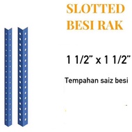 🔥 Ready Stock 🔥 1 / 2 / 3 / 4 / 5 Ft/kaki Slotted Angle Bar/Iron/Besi Biru Rak Shelf - untuk DIY Sangkar Binatang