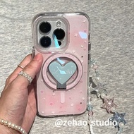 Xiaohongshu Hot-selling Pink White Star Magnetic Bracket Suitable for ihone17pro Apple 15 Phone Case