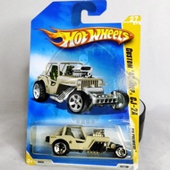 DIECAST HOTWHEELS REAL CAR CUSTOM 42 JEEP CJ-2A, ARMY CAR TOY