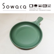 Sowaca單柄多用途陶盤/ 綠/ SOWACA-L