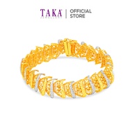 TAKA Jewellery 2-Tone Ornate Wave Filigree 916 Gold Bracelet