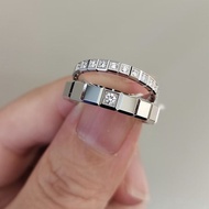 High-value Titanium Steel Star Zhang Linghe Couple Ring Chopin Small Ice Cube Rose Gold Engagement R