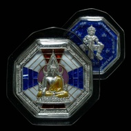 พระพุทธชินราช ท้าวเวสสุวรรณ รุ่นสมโภช 660 ปีพระพุทธชินราช วัดพระศรีรัตนมหาธาตุพิษณุโลก เนื้อเงินลงยา